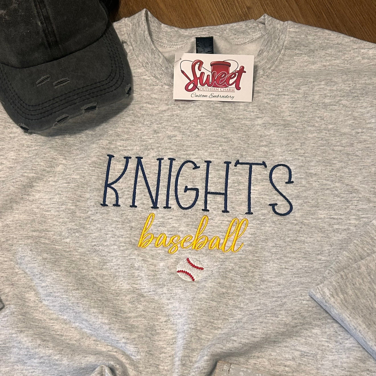 Knights Baseball Crew Sweatshirt — Embroidered