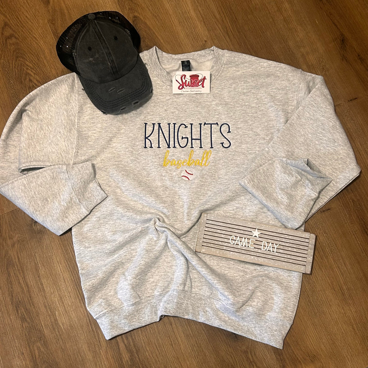 Knights Baseball Crew Sweatshirt — Embroidered