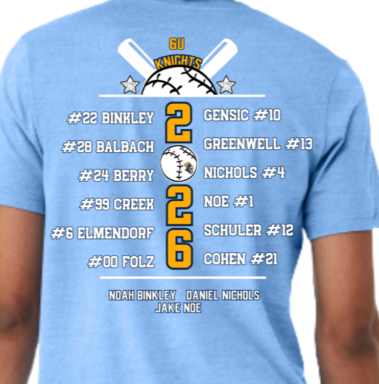 Roster Tee 2X & 3X