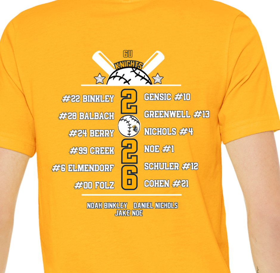 Roster Tee 2X & 3X
