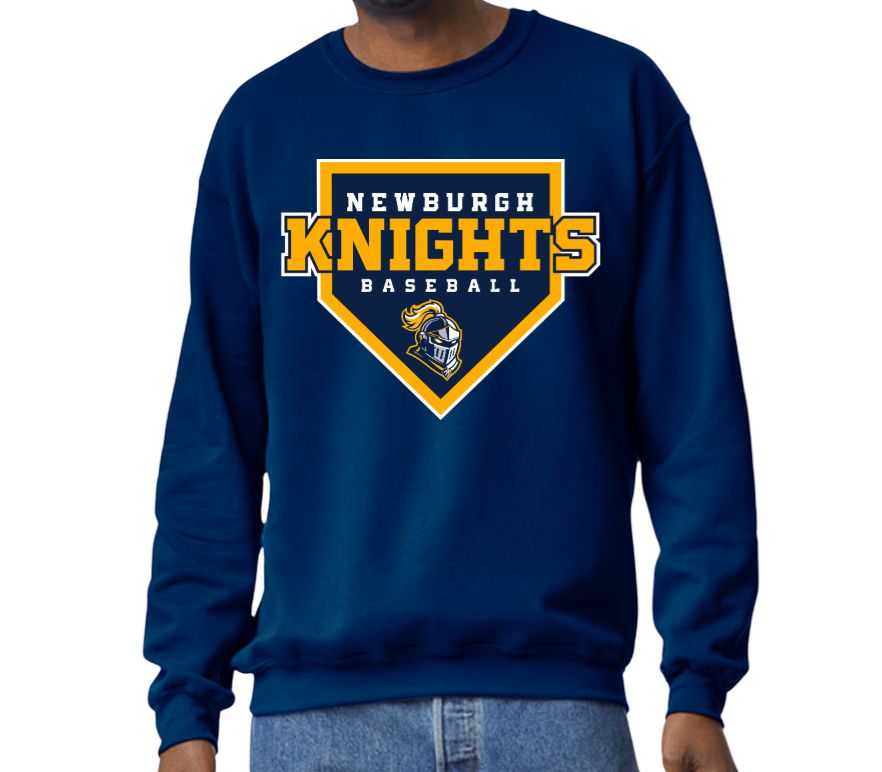 Adult Knights Home Plate Crew Sweatshirt S-XL